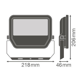 Ledvance 50W LED Bouwlamp 230V Zwart 4000K Neutraalwit