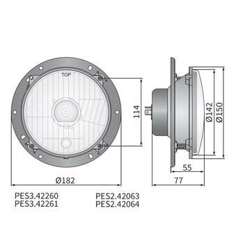 Headlamp H4 &Oslash;182x77 + Mounting Plate