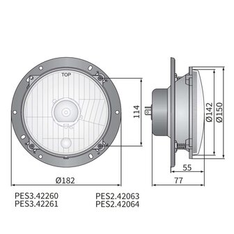 Koplamp H4 &Oslash;182x77 + Bevestigingsplaat