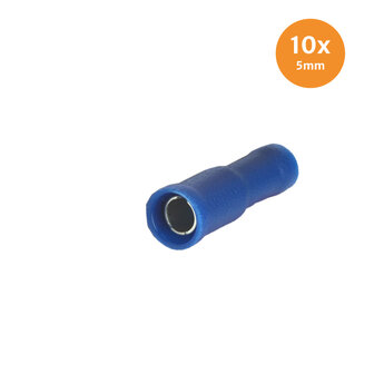 Fully Insulated Receptacle Disconnectors Blue 5mm (1.5-2.5mm) 10 pieces