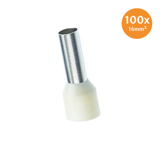 Electric End Terminal Insulated 16mm&sup2; Ivory 100 Pieces
