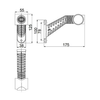 Horpol LED Stalk Marker Lamp 3-Functions + 0,5m cable Long Model Left