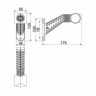 Horpol LED Stalk Marker Lamp 3-Functions + 0,5m cable Long Model Right