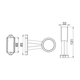 Horpol LED Stalk Marker Lamp 2-Functions + 0,45m cable Universal