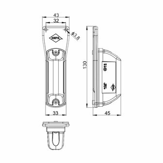 Horpol LED Marker Lamp 2-Functions 12-24V  with 0,5m cable Links