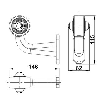 Horpol LED Stalk Marker Lamp 2-Functions + 0,45m cable Left