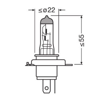 Osram H4 Halogen Lamp 12V 60/55W P43t Night Breaker Silver