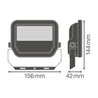 Ledvance 20W LED Bouwlamp 230V Zwart 4000K Neutraalwit