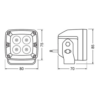 Osram LEDriving Cube Spot Beam VX80-SP 2 Pieces