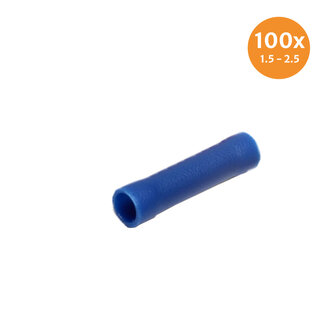 Doorverbinder Ge&iuml;soleerd Blauw (1.5-2.5mm) 100 Stuks