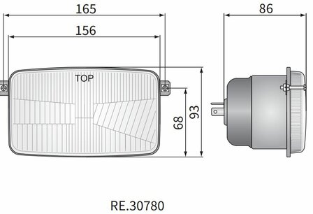 Koplamp H4 156x93x86 Inclusief 12V Lampjes