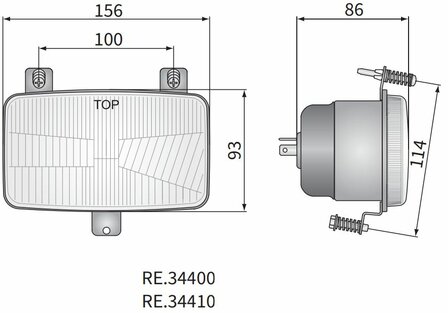 Headlamp H4 156x93x86 Including 12V Lampjes