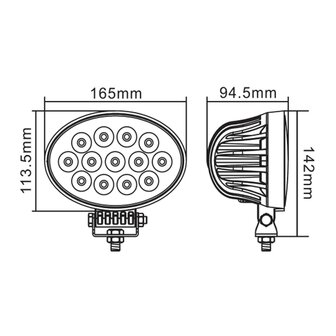 65W LED Arbeitsscheinwerfer 60&ordm; 5850LM Oval