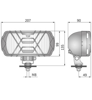 HP1A Halogeen Mistlamp Amber afmetingen