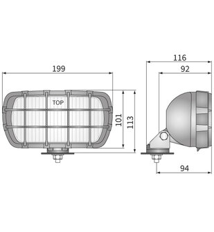 HP1 Halogeen Mistlamp Amber afmetingen