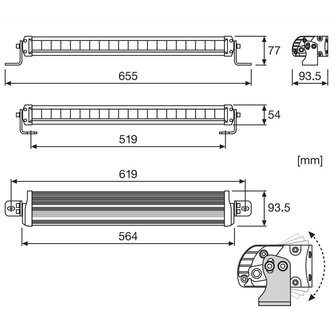 Osram LED Combi Lightbar FX500-CB 57CM