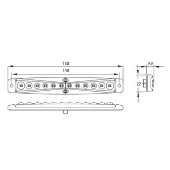 LED Side Marker Lamp Orange Long 24V