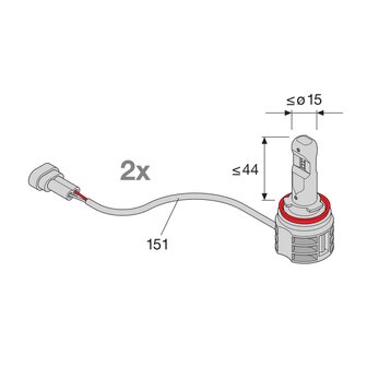 Osram H11 LED Headlamp Pair 12/24 volt - Werkenbijlicht