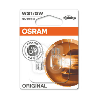 Osram W21/5W Bulb 12V W3x16q Original Line 2 Pieces