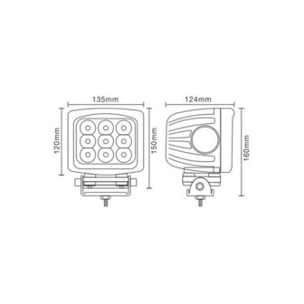 90W LED Work Light Spot 10&deg; 9000LM