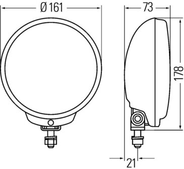 Hella Verstr set Comet FF500 zKap Met Gloeilampen 12V | 1F6 010 952-801