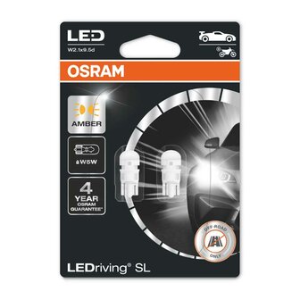Osram  W5W/WY5W LED Retrofit Orange 12V W2.1x9.5d 2 Pieces
