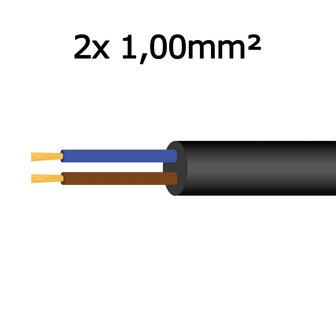 Soepele Aansluitkabel 2x 1,00mm&sup2;