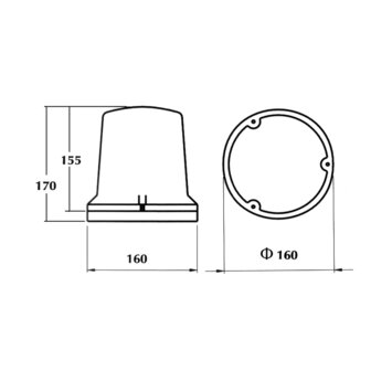 Rotating Beacon Flat Base Surface Mounting 12V