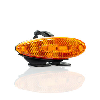 Fristom LED Marker Lamp Orange + Reflector &amp; Mounting Bracket FT-076 Z + K LED