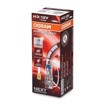 Osram H3 Halogen Lamp 12V 55W PK22s Night Breaker Laser