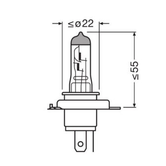 Osram H4 Halogen Lamp 12V 60/55W P43t Night Breaker Laser