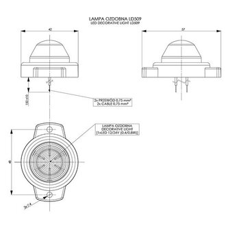 Horpol LED Type Marker Light Blue Round LD-509