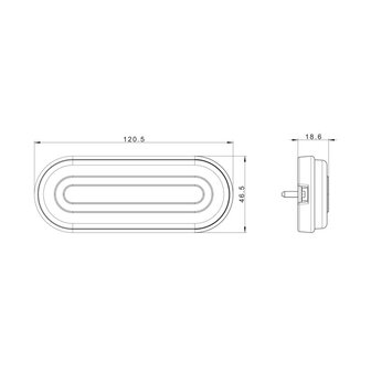 Fristom LED Marker Lamp White ADR + 0,5m Cable with Bracket