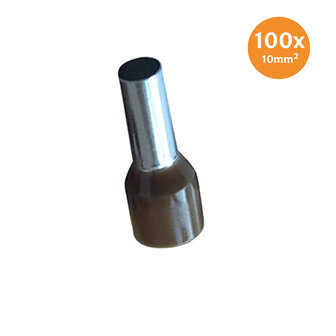 Electric End Terminal Insulated 10mm&sup2; Brown 100 Pieces
