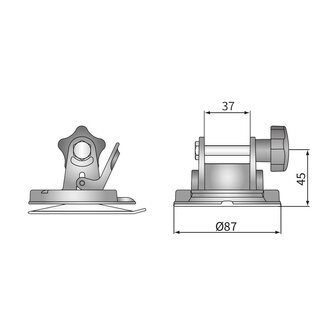 Suction Cup Holder &Oslash;87mm With Bracket