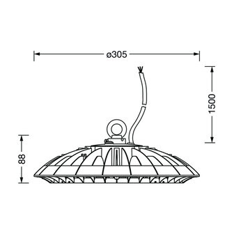 230V LED Highbay UFO 175W 28000LM 90&deg;