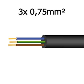 Cable 3x 0,75mm&sup2;