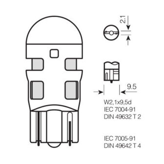 Osram W5W W2.1x9.5d LED Retrofit Green Set 12 volt