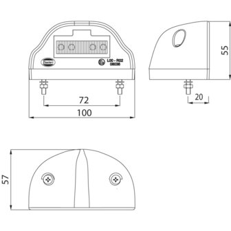 Led Number Plate Lamp Black 24V