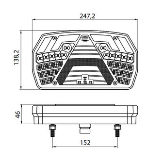 Led Tail light Left 6-Functions AMP Connector