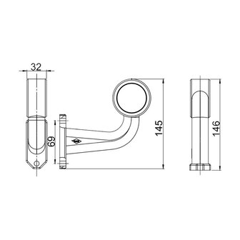 Horpol LED Stalk Marker Lamp 2-Functions + 0,45m cable Right