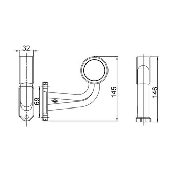 Horpol LED Stalk Marker Lamp 2-Functions + 0,45m cable Left