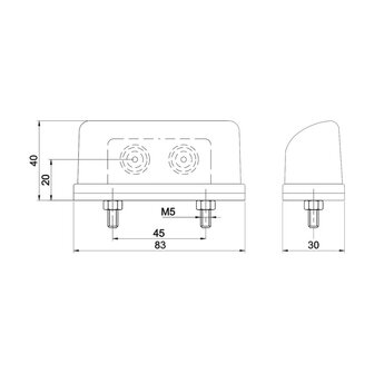 Fristom FT-016/A LED Kentekenverlichting Rood Klein 2 Stuks