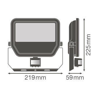 50W LED Bouwlamp 230V + Sensor 4000K