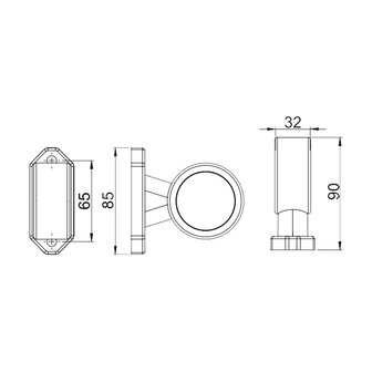 Horpol LED Breedtelamp 2-Functies Kort Model