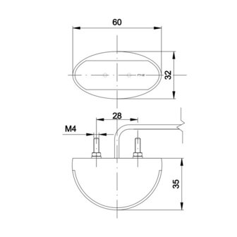 Fristom FT-012 C LED Marker Lamp Red Oval