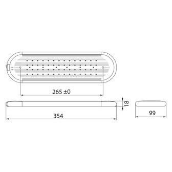 Interior Lamp 35cm 12-24V white+blue