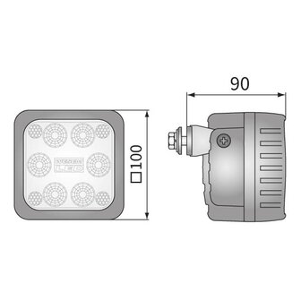 LED Worklight Floodlight 1500LM + Rear mount