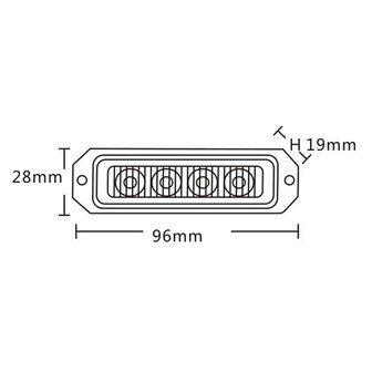 LED flitser 4-voudig compact Orange