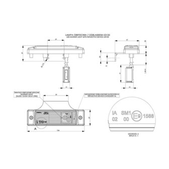 Horpol LED Side Marker Orange + Mounting Bracket &amp; DC Connector